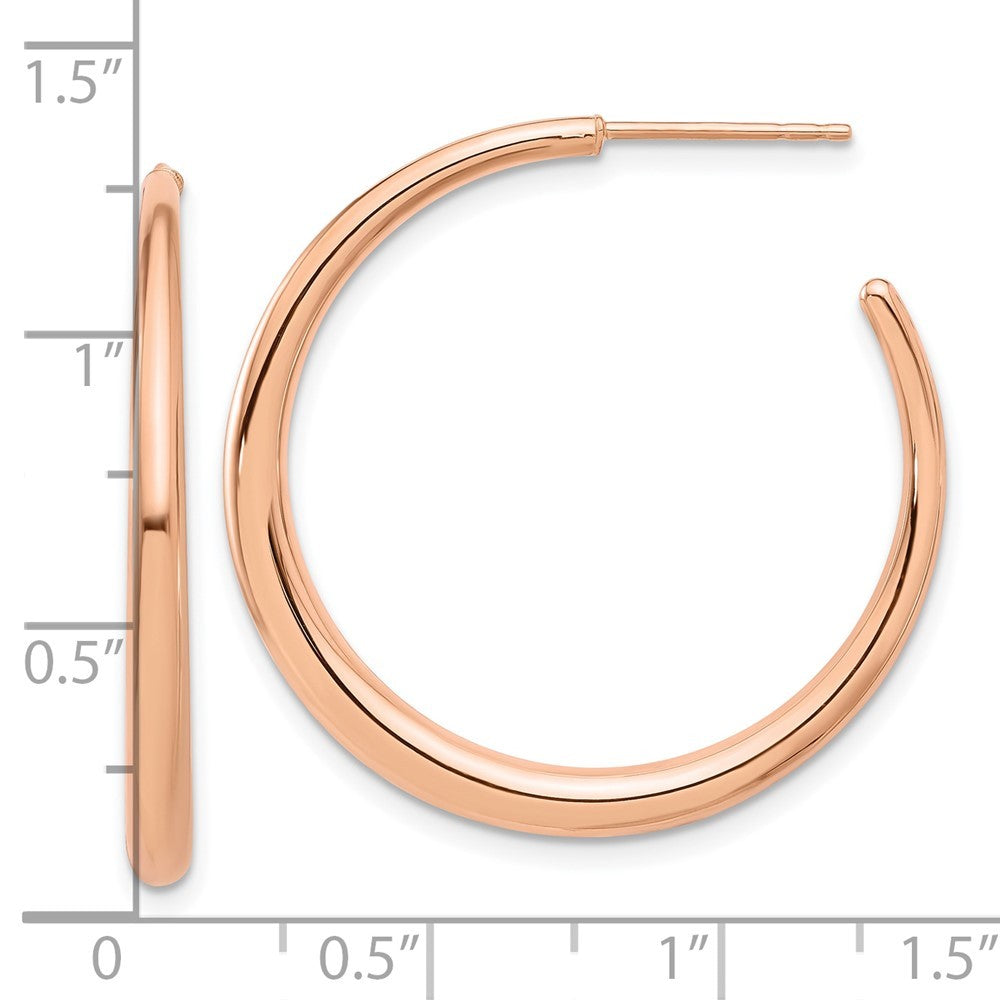 14K Rose Gold Polished Hoop Earrings