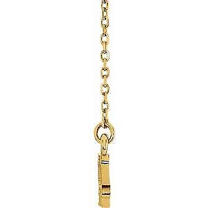 14k Yellow Gold Beaded Bar 16-18" Necklace Gift for Women