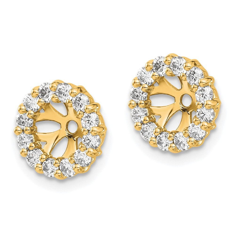 14k Yellow Gold Diamond Earring Jackets