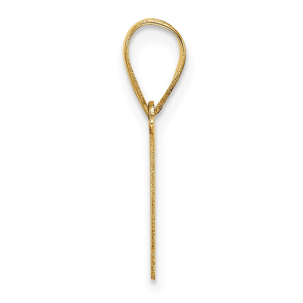 14k Yellow Gold Polished Etched Letter M Initial Pendant