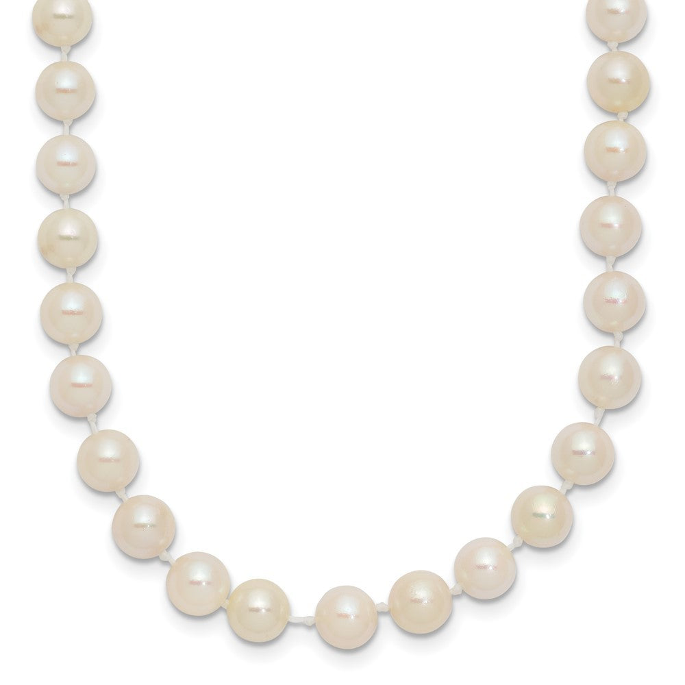 14k Yellow Gold 5-6mm White Round Akoya Saltwater Cultured Pearl Necklace 18"