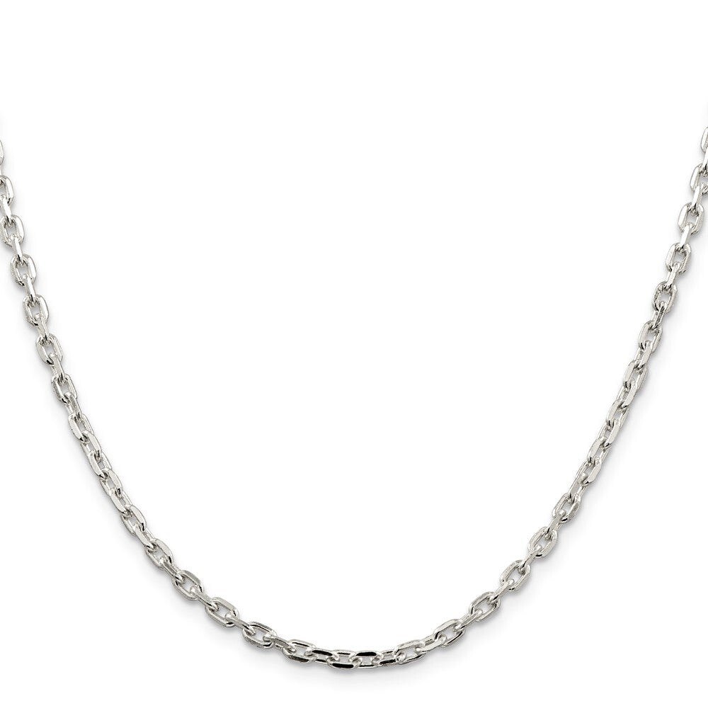 Sterling Silver 3.25mm Beveled Oval Cable Chain Holiday Gift for Women