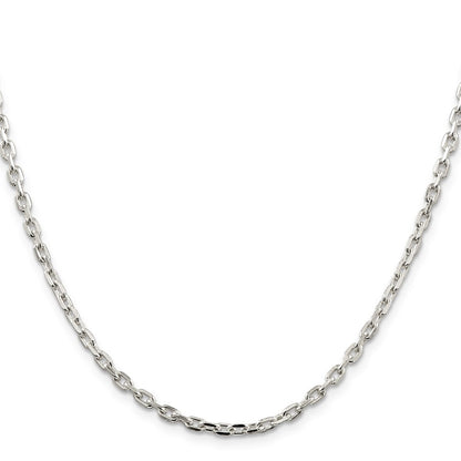 Sterling Silver 3.25mm Beveled Oval Cable Chain Holiday Gift for Women