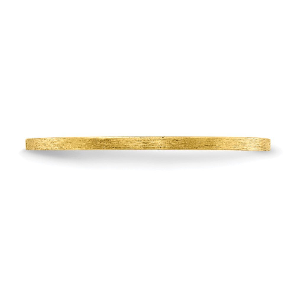14k Yellow Gold 1.2mm Flat Satin Stackable Band Ring Size 7