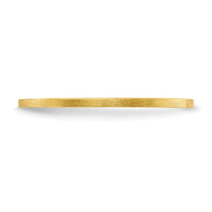14k Yellow Gold 1.2mm Flat Satin Stackable Band Ring Size 7