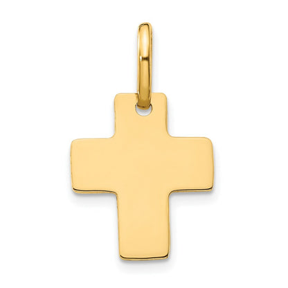 14k Yellow Gold Polished Cross Charm Pendant for Women