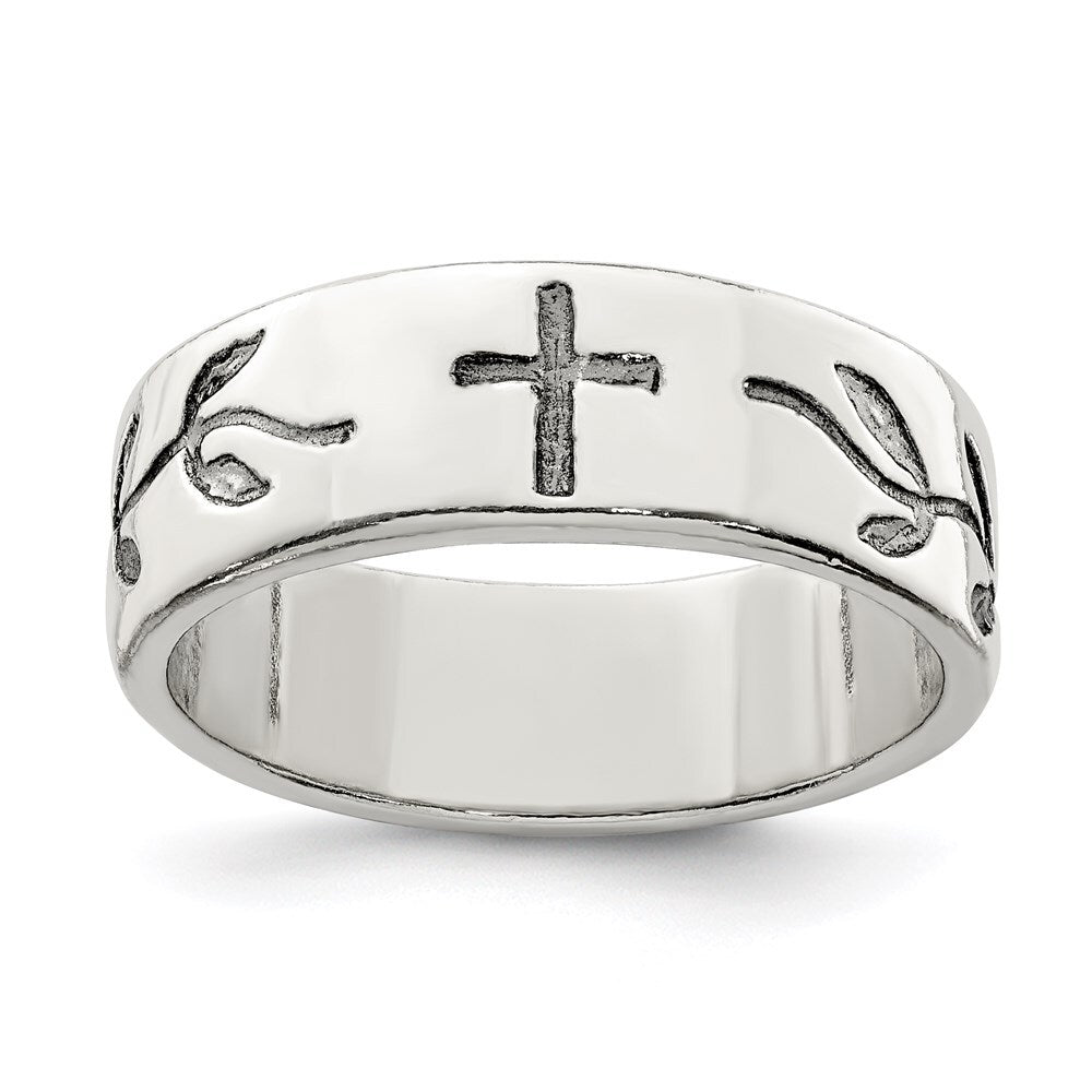 Sterling Silver Cross Design Ring Size 10