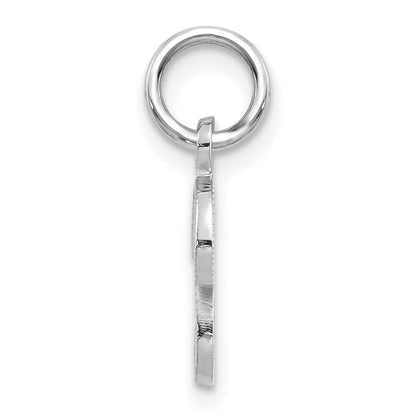 14k White Gold Casted Script Letter P Initial Charm Pendant