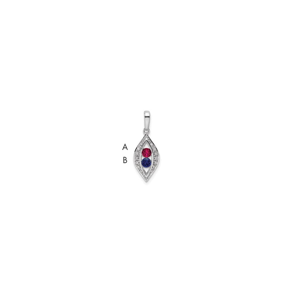 14k White Gold Family Jewelry Diamond Semi-Set Pendant for Women