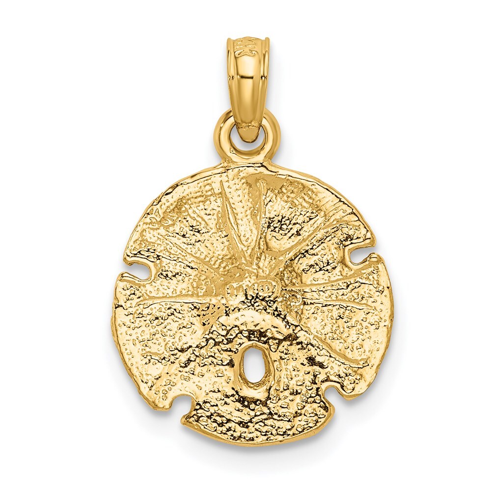 14k Yellow Gold Sand Dollar Pendant for Women