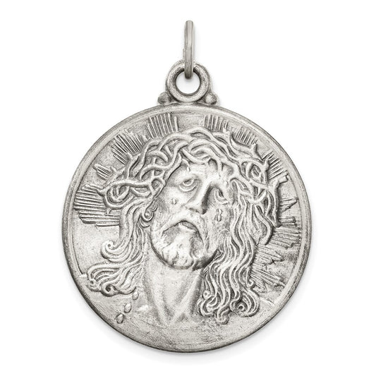 Sterling Silver Antiqued Ecce Homo Medal Pendant Holiday Gift for Women