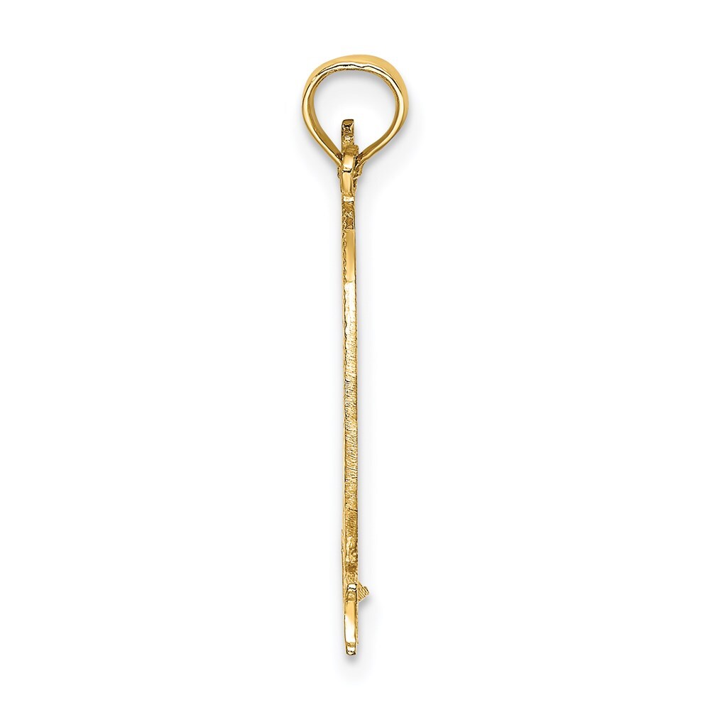 14k Yellow Gold Cut-out NEW YORK Statue of Liberty Charm Pendant for Women