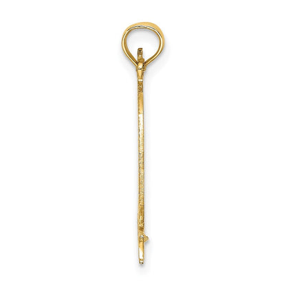 14k Yellow Gold Cut-out NEW YORK Statue of Liberty Charm Pendant for Women