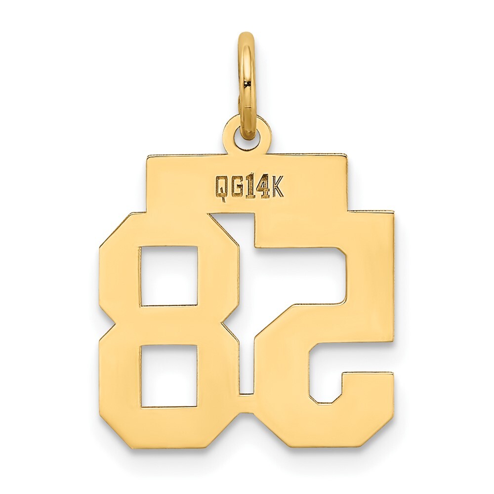14k Yellow Gold Small Polished Number 58 Charm Pendant for Women