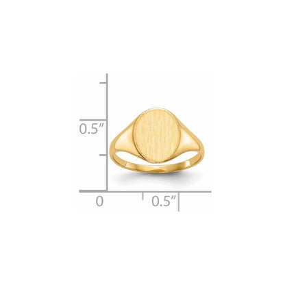 14K Yellow Gold 11.0x9.5mm Closed Back Signet Ring
