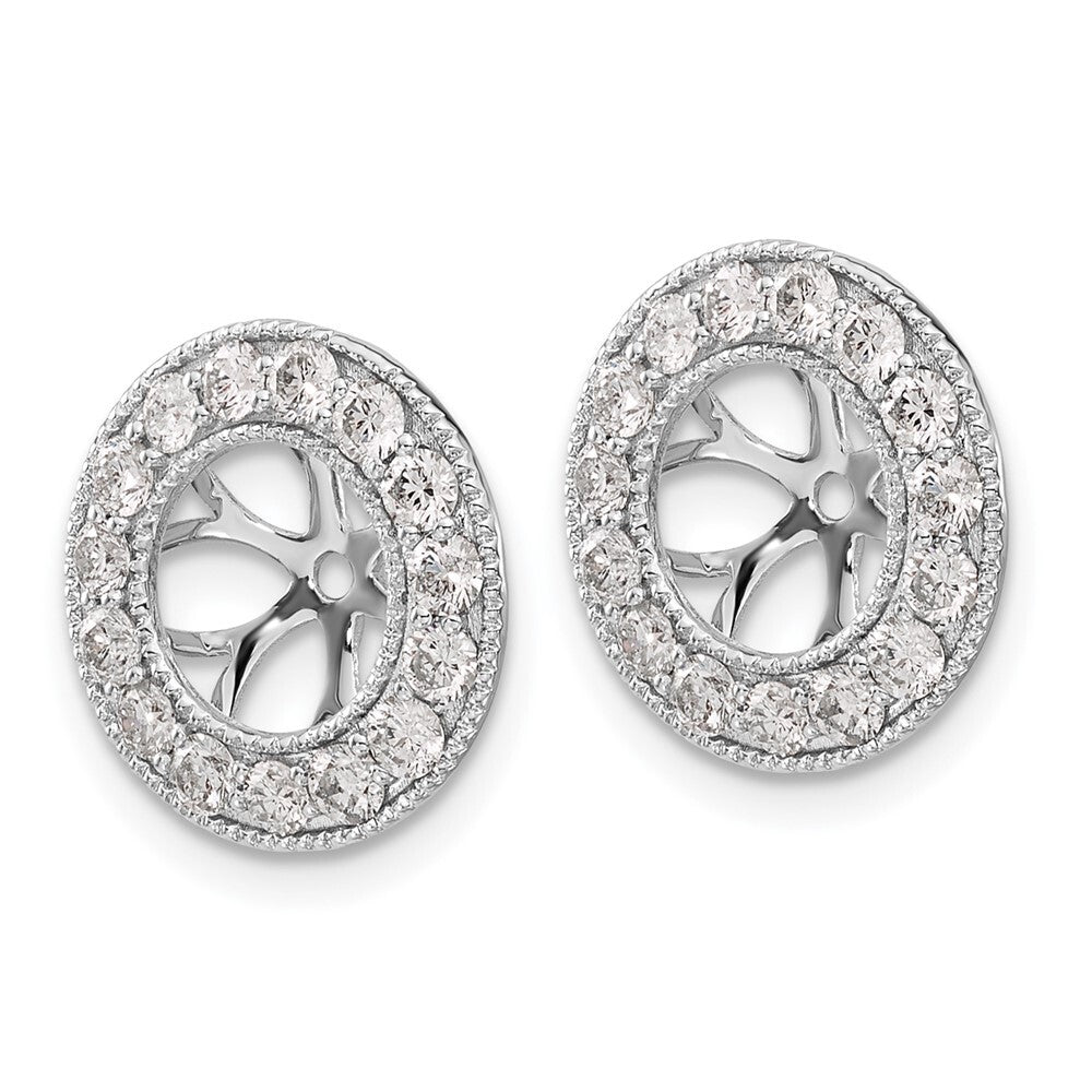 14k White Gold 1ct Diamond Earring Jackets
