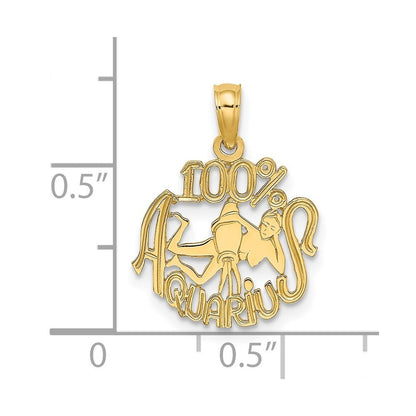 14k Yellow Gold 100% AQUARIUS Zodiac Charm