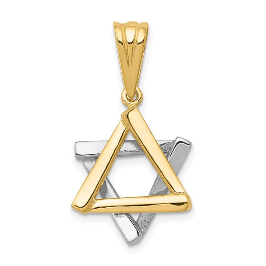 14k Two-tone Gold Star of David Pendant for Women