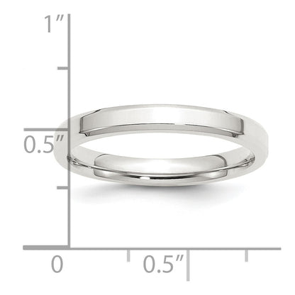 Sterling Silver 3mm Beveled Edge Size 9 Band Ring