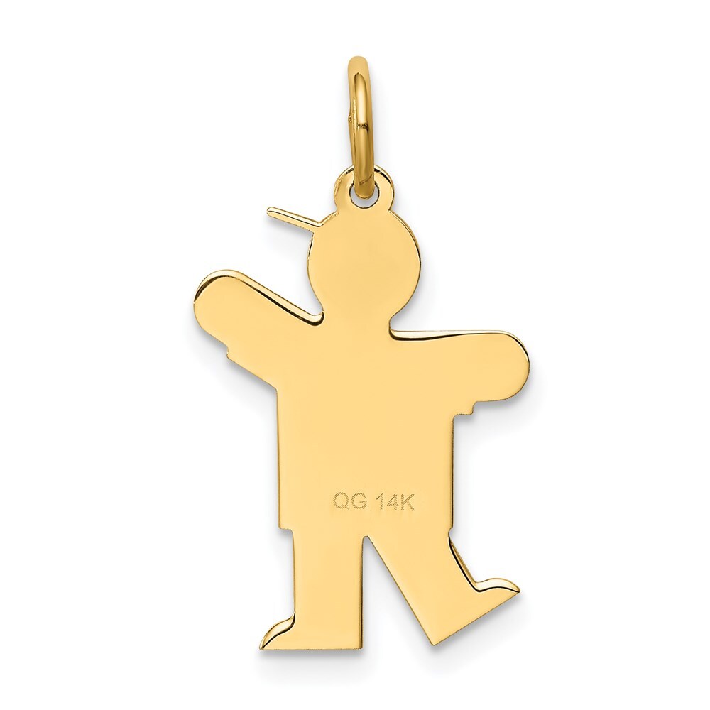 14k Yellow Gold Kid Charm Pendant for Women