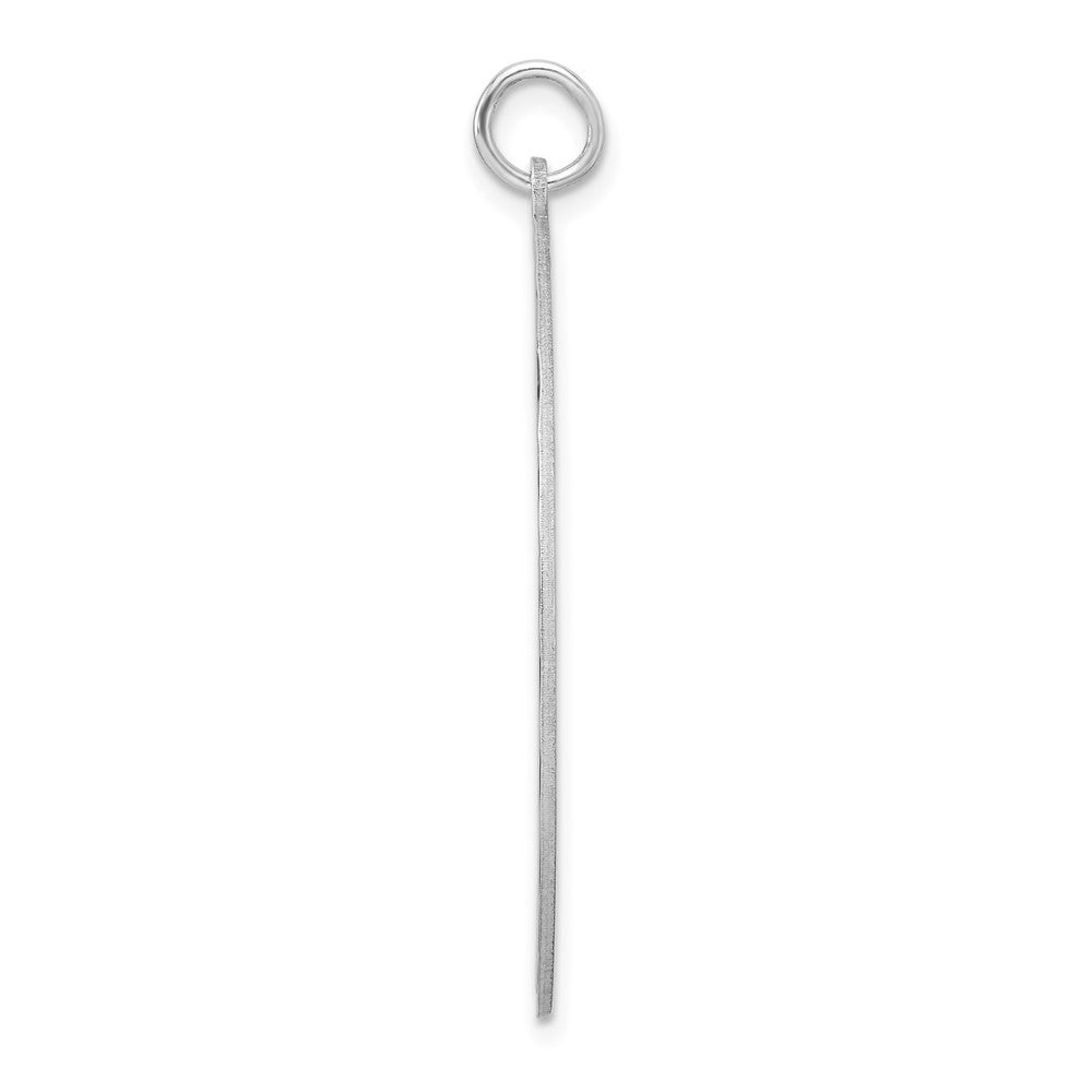 Sterling Silver Rhod-plated Rnd Polish Front Satin Back Disc Charm