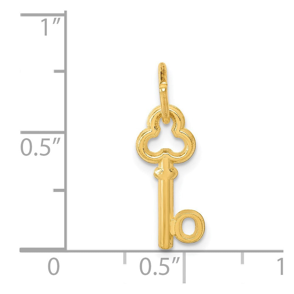 14k Yellow Gold Key Letter O Initial Charm Pendant