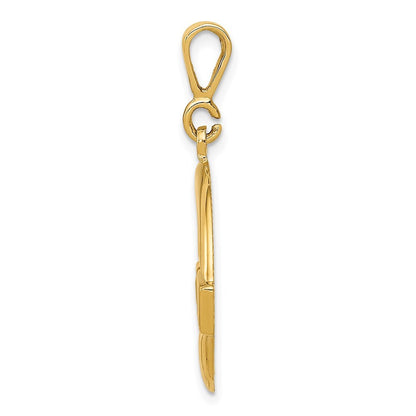 14k Yellow Gold Claddagh Pendant
