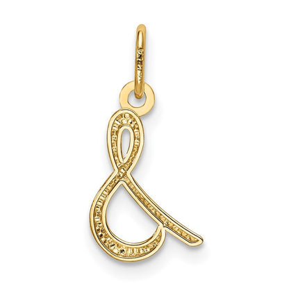 14k Yellow Gold Letter S Initial Charm Pendant for Women