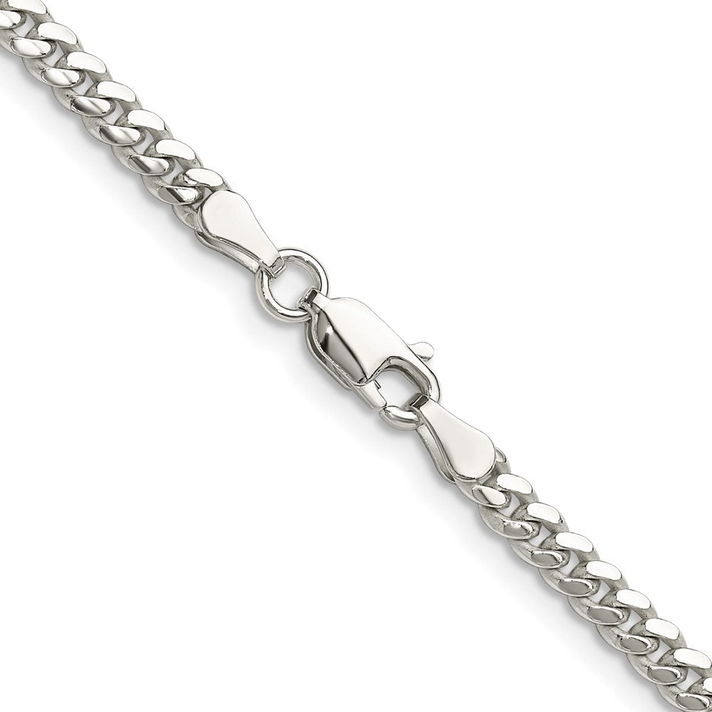 Sterling Silver Polished 3.4mm Domed Curb Chain Necklace