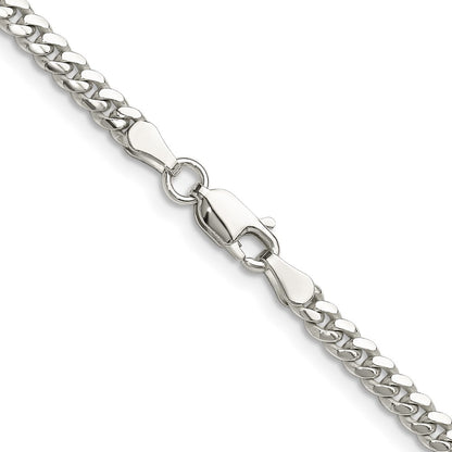 Sterling Silver Polished 3.4mm Domed Curb Chain Necklace
