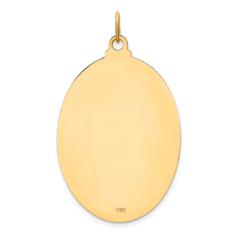 14k Yellow Gold Solid Polished Satin Beaded Edge St. Christopher Medal
