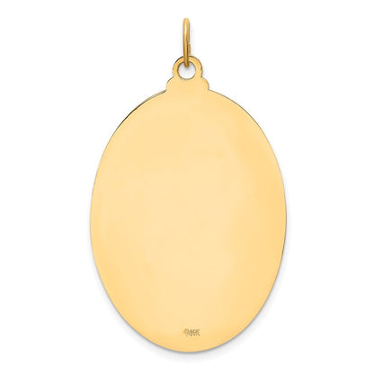 14k Yellow Gold Solid Polished Satin Beaded Edge St. Christopher Medal