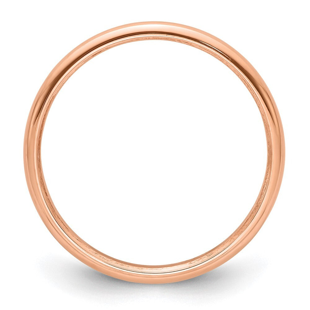 14k Rose Gold 2mm Half-Round Wedding Band Ring Size 6