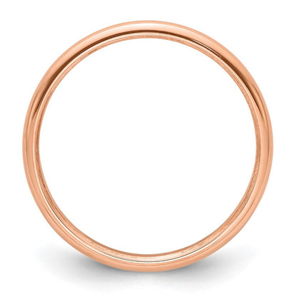 14k Rose Gold 2mm Half-Round Wedding Band Ring Size 6