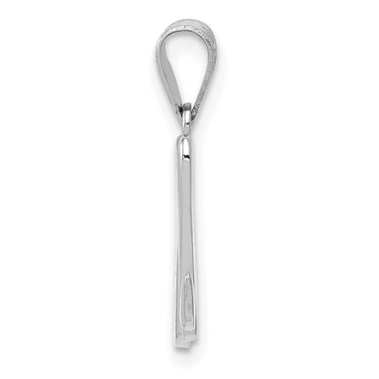 14k White Gold Script Letter M Initial Pendant for Women