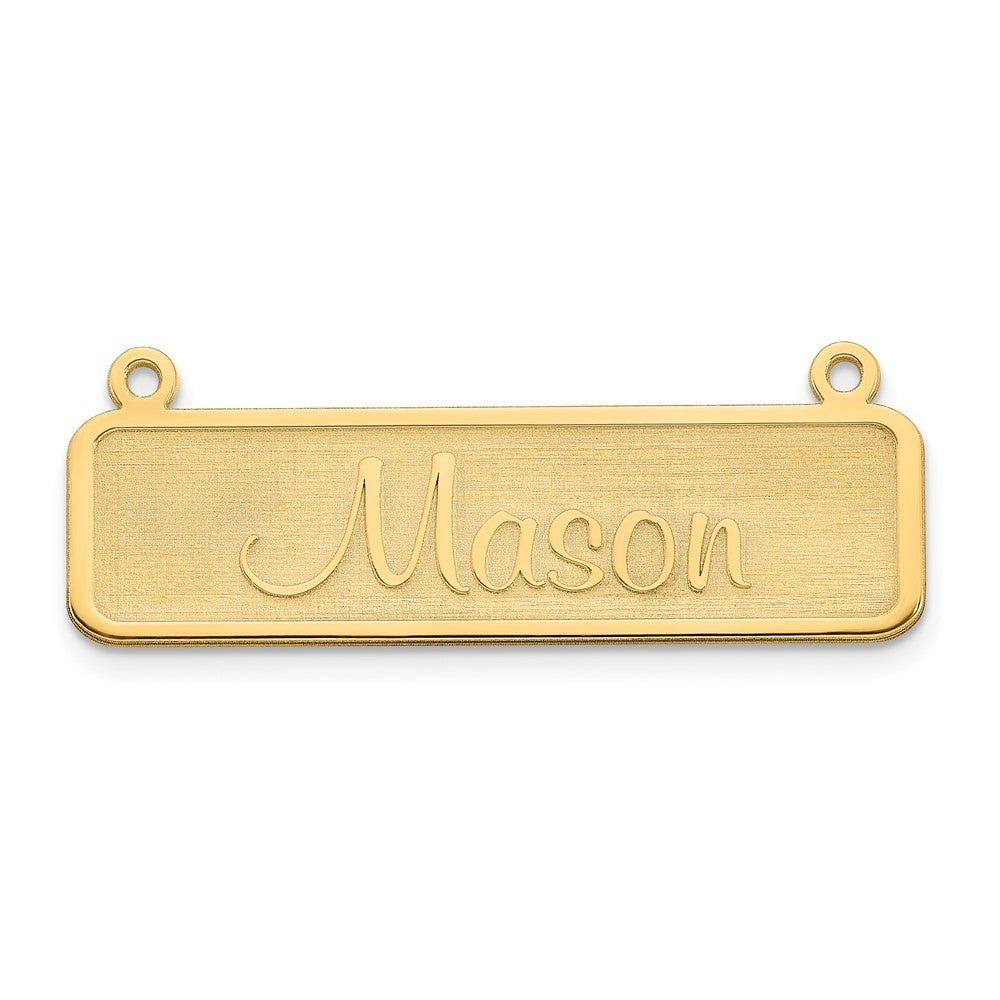 14k Yellow Gold Satin Name Plate Bar