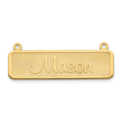 14k Yellow Gold Satin Name Plate Bar