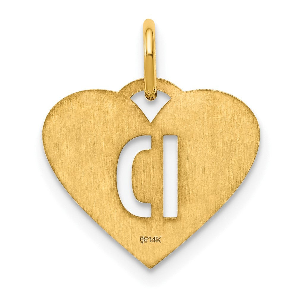 14k Yellow Gold Initial Letter D Initial Charm Pendant