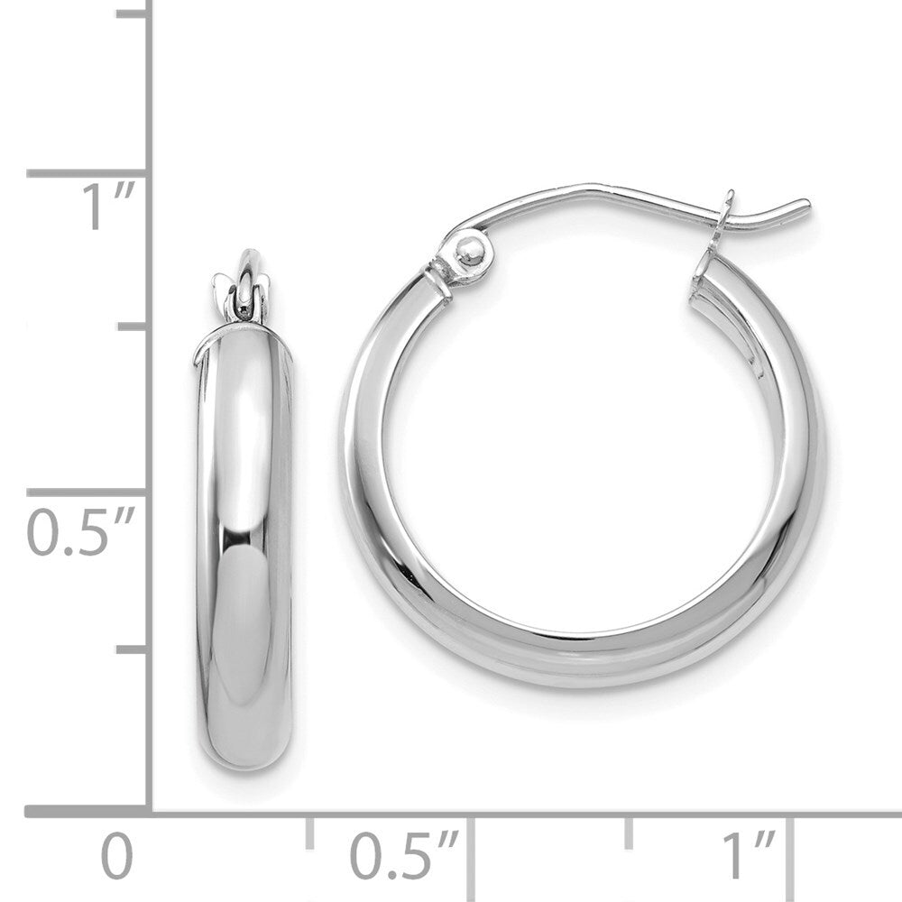 14k White Gold Hoop Earrings Gift for Women