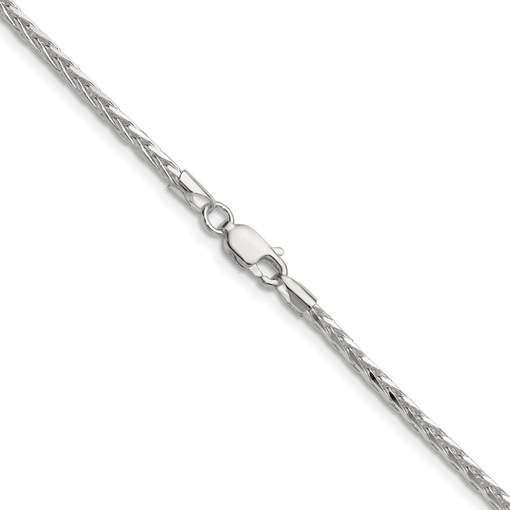 Sterling Silver 2.5mm Diamond-cut Square Spiga Chain Necklace