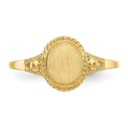 14K Yellow Gold Childs Fancy Signet Ring