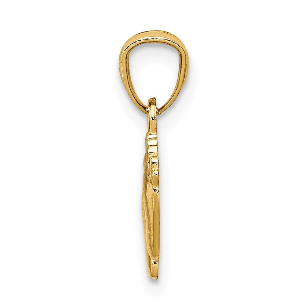 14k Yellow Gold Small Feet Pendant