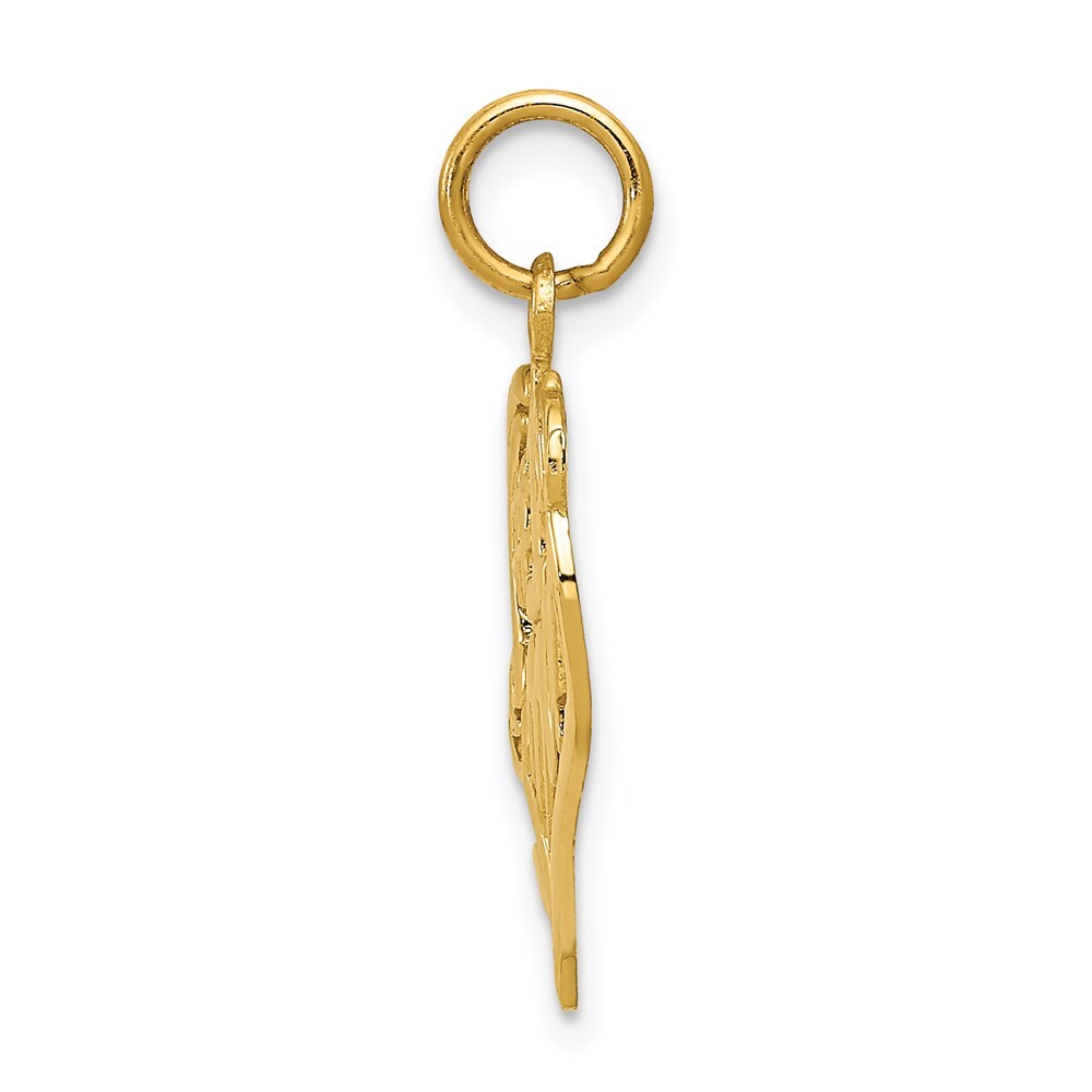 14k Yellow Gold #1 Mom Heart Charm Pendant for Women