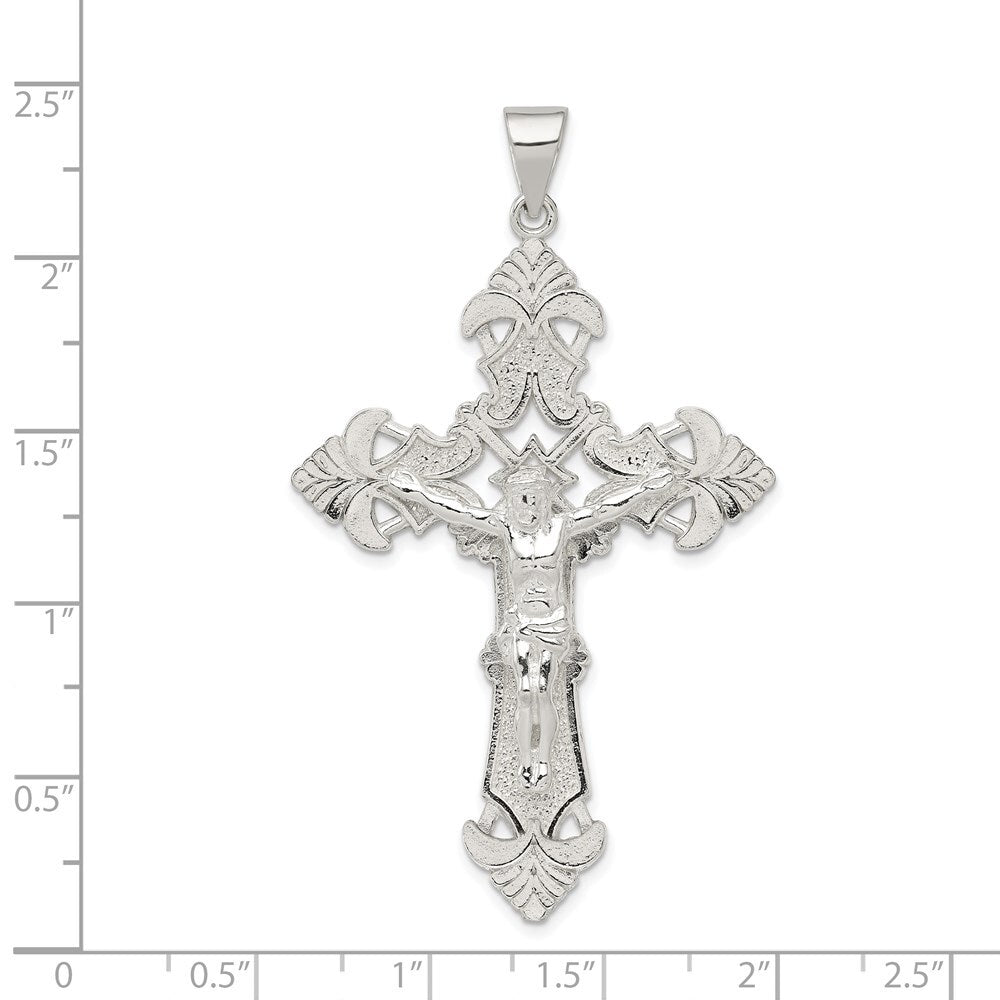 Sterling Silver Polished Crucifix Pendant Holiday Gift for Women