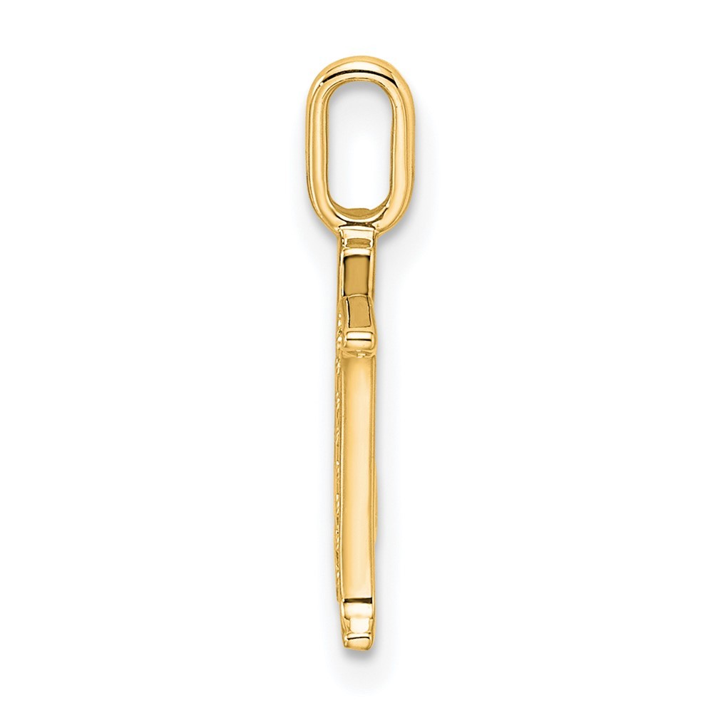 14k Yellow Gold Diamond Letter M Initial Pendant