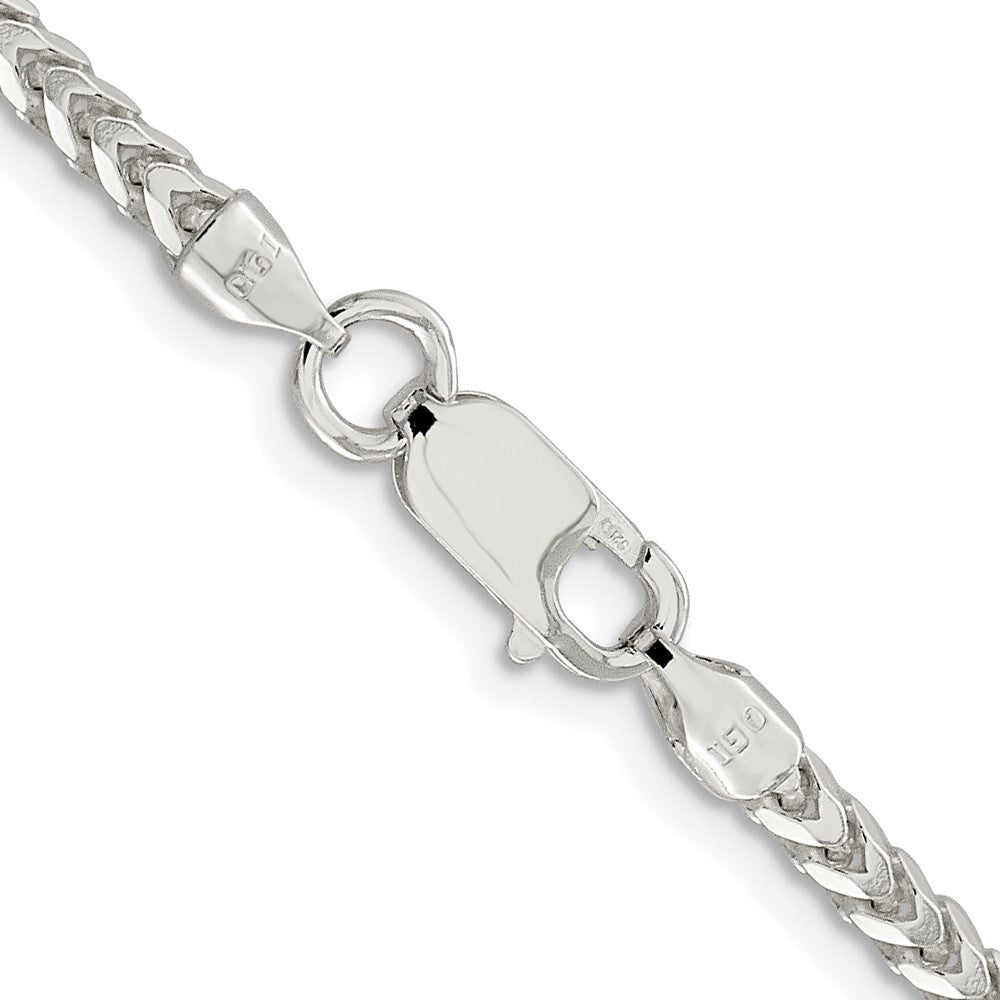 Sterling Silver Rhodium-plated 3.1mm Diamond-cut Square Franco Chain