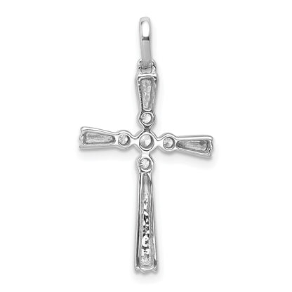 14k White Gold 1/15ct. Diamond Cross Pendant for Women
