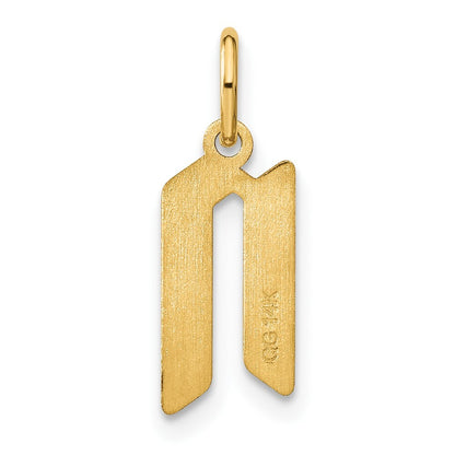 14k Yellow Gold Letter N Initial Pendant for Women