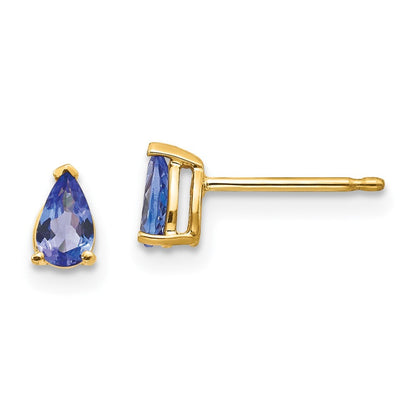 14k Yellow Gold Tanzanite Earrings