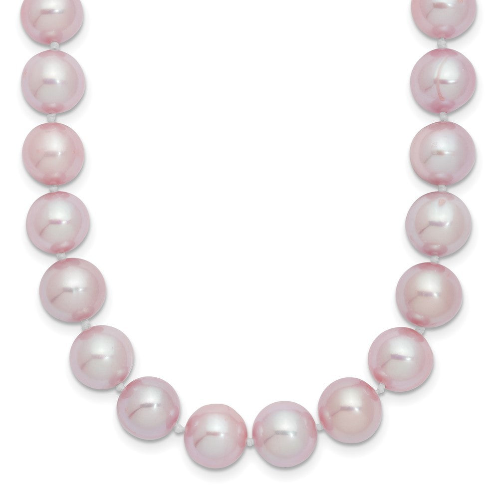 Sterling Silver Rhodium-plated 9-10mm Purple Cultured Pearl Necklace 20"